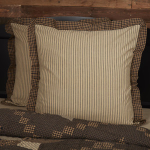 Farmhouse Star Ticking Stripe Fabric Euro Sham - 840528185724