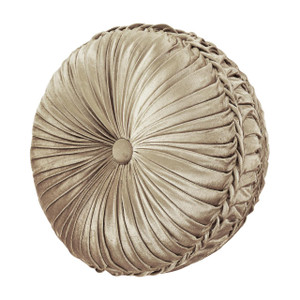 Sandstone Beige Tufted Round Pillow - 193842104309