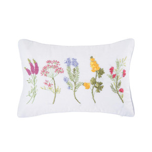 Botanical Hand Crafted Ribbon Art Pillow - 008246743965