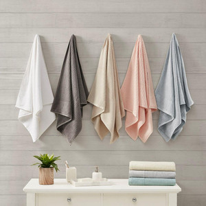 Spa Waffle Cotton Jacquard Towel Set of 6 - 086569036513