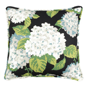 Hydrangea Onyx Square Main Print Pillow - 013864125581