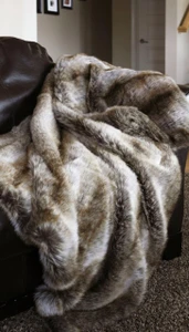 Chinchilla Faux Fur Throw - 357311076126