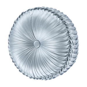 Malita Powder Blue Tufted Round Pillow - 193842117217