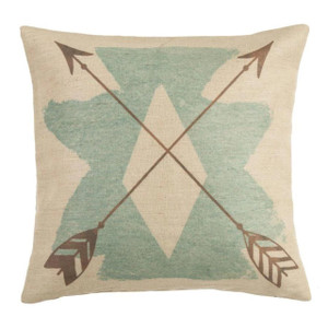 Burlap turquoise aztec pillow - 819652021871