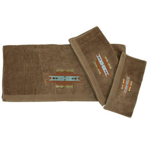 Mesa Embroidered Mocha  3 Piece Towel Set  of 2 - 819652023950
