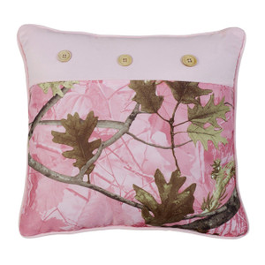 Oak Camo Square Pink Pillow - 890830119023