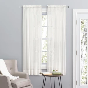 Shannon Sheer Linen Door Curtain Panel w/ Tieback - 842249038587