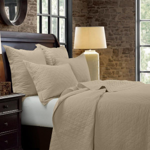 Linen Light Tan Quilt Set - 840118801751