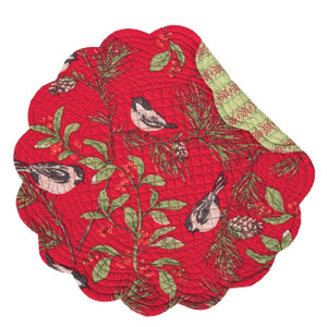 Chickadee Red Round Placemat Set - 8246747918