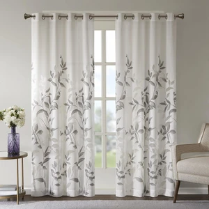 Cecily Floral Burnout Grommet Curtain - 675716969318