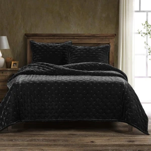 Stella Silk Velvet Black Bedding Collection -