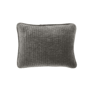 Stonewashed Cotton Grey Velvet Boudoir Pillow - 840118800389