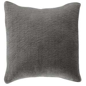 Stonewashed Cotton Grey Velvet Euro Sham - 819652029068