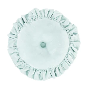 Stella Icy Blue Silk Velvet Round Pillow - 840118808019