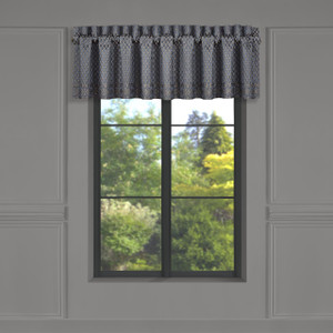 Leah Blue Straight Valance - 193842126233