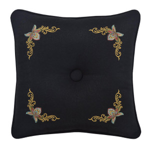 Stefania Black 16" Square Pillow - 193842126325