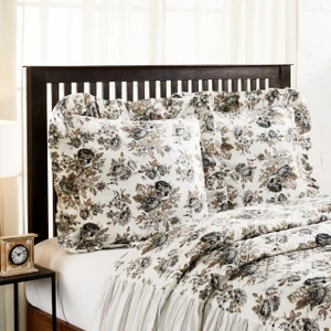 Annie Portabella Floral Ruffled Euro Sham - 810055893416