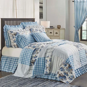 Annie Blue Buffalo Check Floral Bedding Collection -