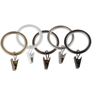 Noise Canceling Curtain Rings w/ Clips Set - 194367119458