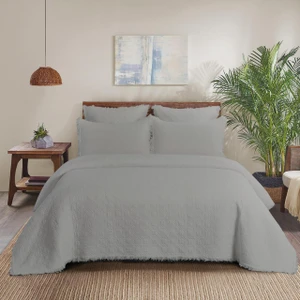 Trellis Slate Quilt Collection -