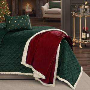 Casey Sherpa Crimson Christmas Throw - 193842131824