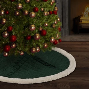 Casey Sherpa Evergreen Quilted Christmas Tree Skirt - 193842131916