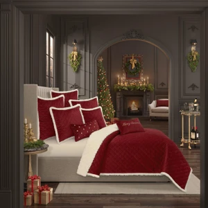 Casey Sherpa Crimson Quilt Set - 193842131770