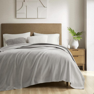 Andaz Grey Solid Cotton Blanket - 221642172232