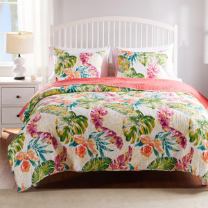 Tropics Coral Quilt Set - 636047426123
