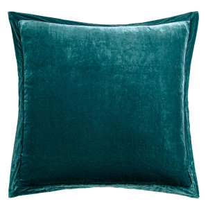 Stella Faux Silk Velvet Teal Flanged Euro Sham - 840118818285