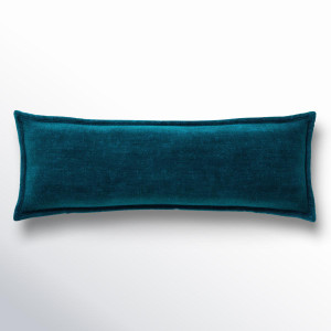 Stella Faux Silk Velvet Teal Long Lumbar Pillow - 840118821599