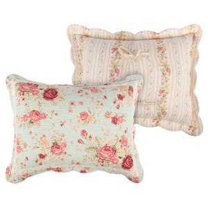 Antique Rose Blue Sham - 636047437648