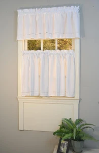 Moments Valances & Tier Curtains  White -