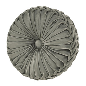 Townsend Charcoal Tufted Round Decorative Pillow - 193842137451