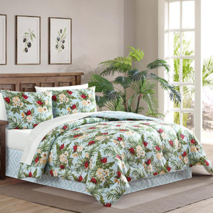 Blue Palm Comforter Set - 679610841268