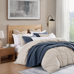 French Flax Linen Light Blue Bedding Collection -