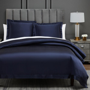 High Shine Satin Navy Bedding Collection -