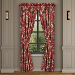 Enchanted Garden Red Curtain Pair - 193842149409