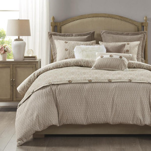 Grace 8 Piece Geometric Oversized Jacquard Comforter Set - 086569763044