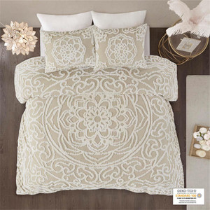 Laetitia 3 piece Tufted Cotton Duvet Cover Set - 086569336958