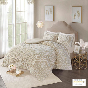 Laetitia Tufted Cotton Chenille Medallion Comforter Set - 086569336934