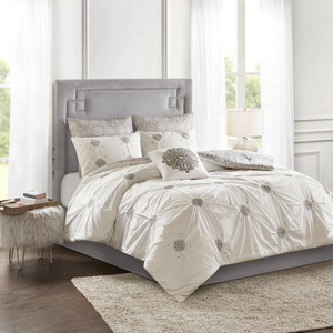 Malia 6 Piece Embroidered Cotton Reversible Comforter Set - 086569183880
