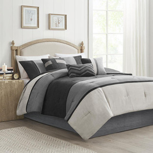 Palisades 7 Piece Faux Suede Comforter Set - 086569541246