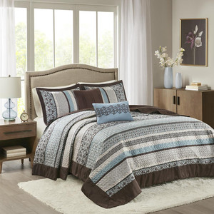 Princeton 5 Piece Reversible Jacquard Bedspread Set - 022164185263