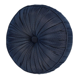 Excelsior Royal Blue Tufted Round Pillow - 193842153949