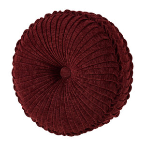 Laurenza Crimson Tufted Round Pillow - 193842151655