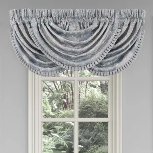 Sondra Powder Blue Waterfall Valance - 193842151402