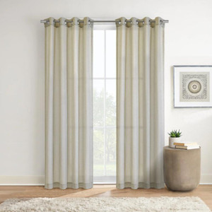 Limbourg Light Filtering Linen Grommet Curtain Panel - 069556526273