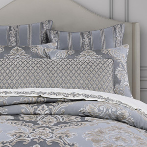 Krista Powder Blue Bolster Pillow - 193842160213