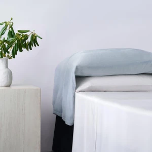 Stella Faux Silk Velvet Icy Blue Waterfall Pillowcase Set - 840118829090